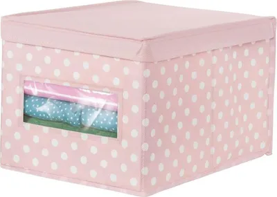Produktbild von Aufbewahrungsbox aus Stoff mDesign Kiste mit Deckel rosa/weiß gepunktet
