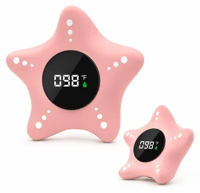 Produktbild von Digitales Baby Wasserthermometer, wasserdicht Seestern Badethermometer mit 3‑Farben LED‑Display, genaue Temperaturmessung für Kinderbad