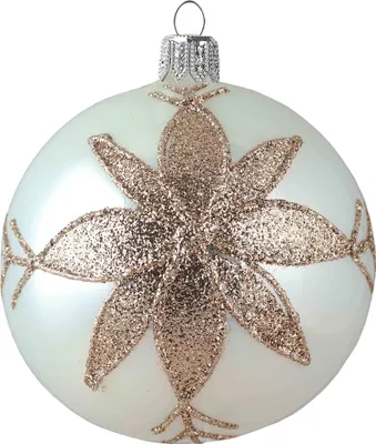 Produktbild von Weihnachtskugel Perlschatten mit Blumenmotiv