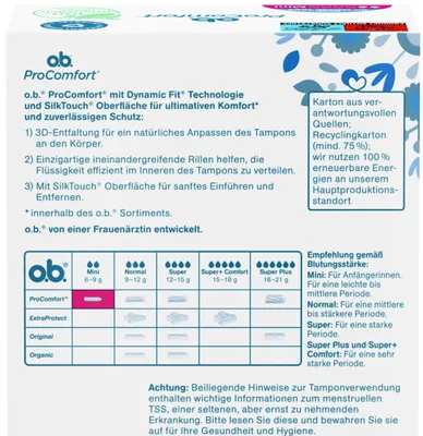 Immagine prodotto di Tamponi O.B. ProComfort Mini, confezione da 24 pezzi - Protezione 4 in 1