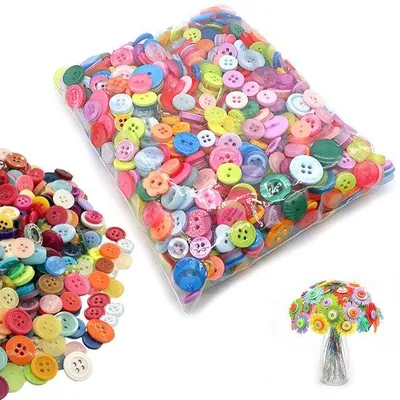 Immagine prodotto di Bottoni adesivi in plastica per lavori di bricolage, confezione da 1000 pezzi, 9 mm - 13 mm