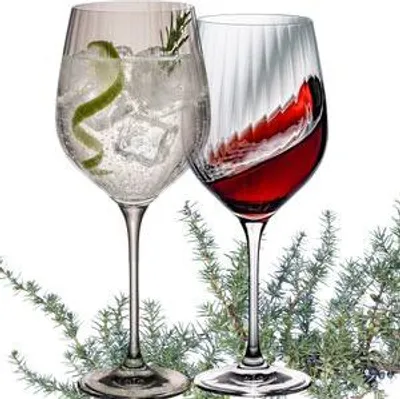 Produktbild von IMPERIAL glass geriffelte Gin Tonic Gläser Set 2x 450ml – Gin Gläser aus Crystalline Glas Serie "London" Spülmaschinenfest
