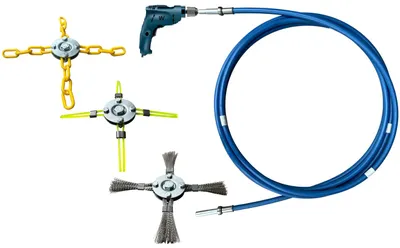 Produktbild von Schornsteinbesen Kaminbesen Rotary Bruch Schornsteinfeger Bohren reinigen Reinigung von unten 8 m WAWAK 8-LANCA NIER (4)