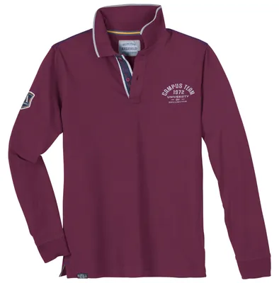 Produktbild von Redfield Übergrößen Langarm-Poloshirt pflaume