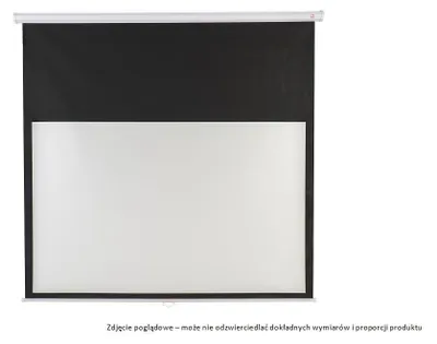 A projection screen is shown against a white background.