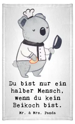 Produktbild von Mr. & Mrs. Panda Handtuch Beikoch Herz - Weiß - Geschenk, badezimmer, Koch, Klein, Frotteetuch, Gastronomie, Kleines, Beruf, Restaurant, Gästetuch, Lustig