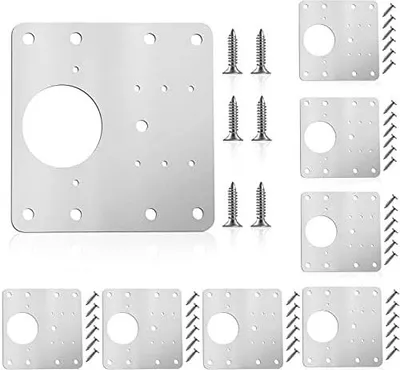Produktbild von Scharnier-Reparaturplatte, 8 Stück, Edelstahl-Schrankscharnier-Reparaturplatte mit Befestigungsschrauben für Holzmöbel, Küche, Schrank (8 Stück)