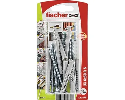Obrázok produktu pre Univerzálna hmoždinka Fischer UX 6x50 so skrutkou 10 ks