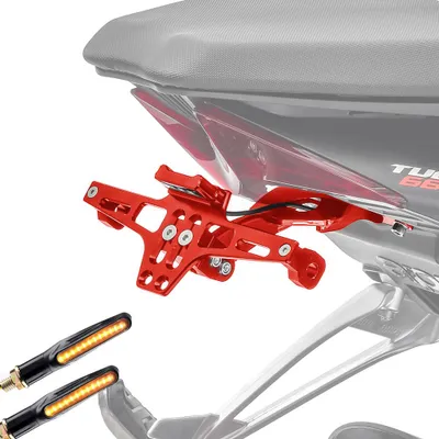Immagine prodotto di Set portatarga NH2 rosso + 2x indicatori di direzione a LED con marchio E
