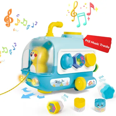 Produktbild von Babyspielzeug ab 6 Monate, U-Boots Baby Musikspielzeug mit Licht und 10 Melodien, Baby Montessori Sensorik Spielzeug ab 1 Jahr 6 7 8 9 10 18 Monate, Geschenk 1 Jahr Junge Mädchen