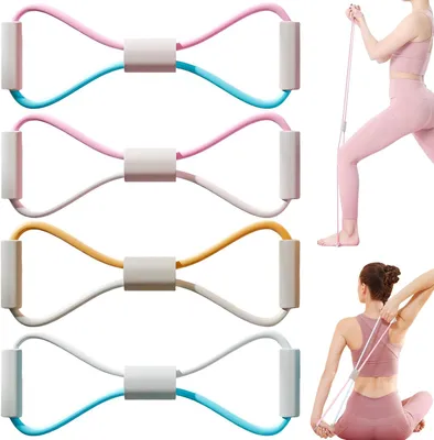 Zdjęcie produktu dla Zestaw gum oporowych, 4 sztuki, o różnej wytrzymałości, do ćwiczeń fitness i jogi