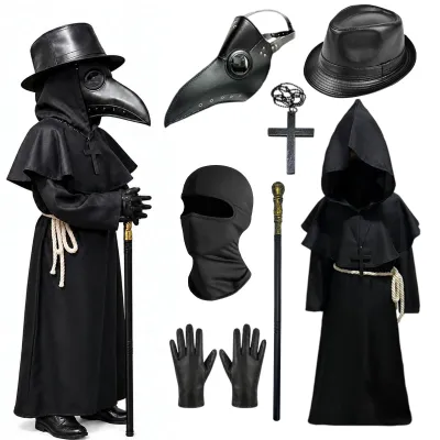 Pestdoktor Kostüm für Kinder, Halloween, mit Zubehör