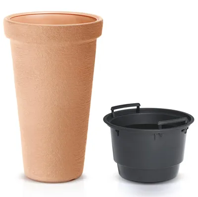 Produktbild von CASARIA® Blumentopf 42L 63x40cm XXL Pflanzkübel Hoch Rund Kunststoff Winterfest Garten Terrasse Übertopf Pflanzkasten Blumenkübel Terracotta