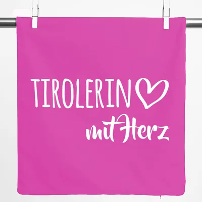 Produktbild von Huuraa Kissenbezug Tirolerin mit Herz 40x40cm Fuchsia Baumwolle Dekokissenbezug Geschenkidee