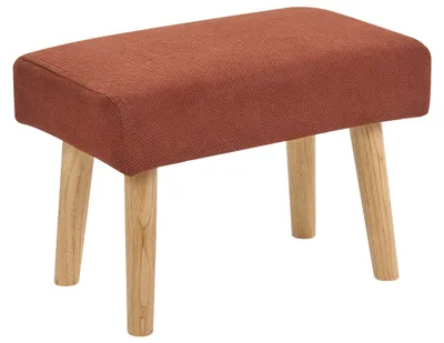 Produktbild von BELIANI Hocker Orange Stoff mit Holzbeinen Rechteckig Modern Schemel Fußbank Sitzhocker Fußhocker Wohnzimmer Schlafzimmer Eingangsbereich Vorzimmer