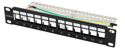 10" Patchpanel Keystone Modulträger 12 Port 1U schwarz