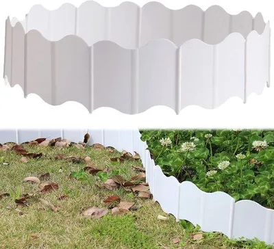 Productafbeelding van Famanu tuinrand, kunststof - set van 20 stuks, wit
