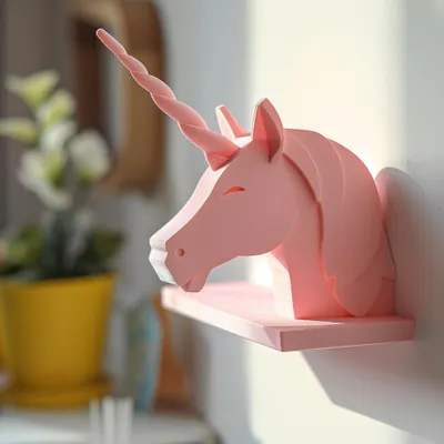 Einhorn-Wandregal fürs Kinderzimmer – Decords Wandregal, Produktansicht 1