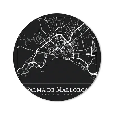 Produktbild von MuchoWow® Mauspad Mousepad Karte - Stadtplan - Palma de Mallorca - Karte 50x50 cm - Mousepads - Maus Mat - Pad - Mausunterlage - Vinyl
