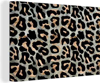 Obrázok produktu pre OneMillionCanvasses® - Obrazy na plátne - 140x90 cm, Panther Print - Black - Brown - nástenné dekorácie
