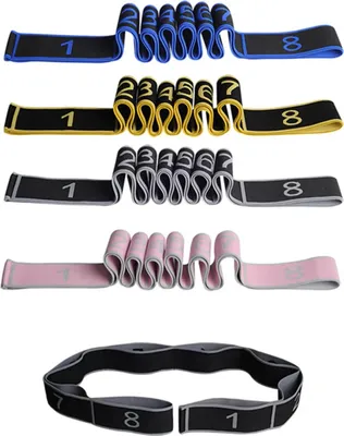 Produktbild von Widerstandsband für Ganzkörper Stretching & Muskelaufbau, 8-Schlaufen Dehnband – ideal für Yoga, Pilates & Reha
