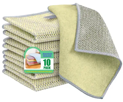 10er Set Draht-Spültücher, doppelseitig, kratzfrei, Mikrofaser