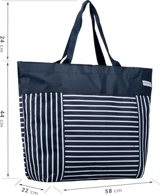 Produktbild von Oversized maritim Strandtasche Bag anndora® XXL in striped blue uni - Blau Weiß