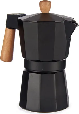 Produktbild von Espressokocher aus Aluminium, mit Holzgriff, für 6 Tassen