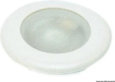 Image de Plafonnier LED 12V, blanc, montage encastré Osculati 13.877.70