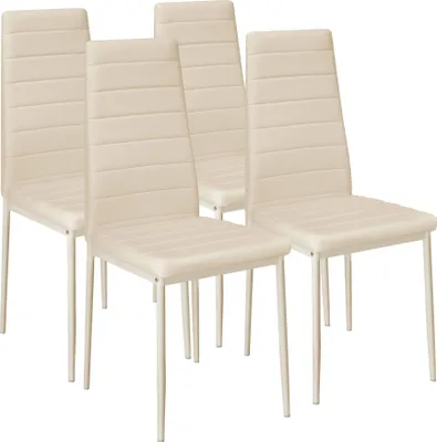 Produktbild von tectake® Set Esszimmerstuhl Thomas gepolstert mit Kunstlederbezug 45 x 48 x 98,5 cm