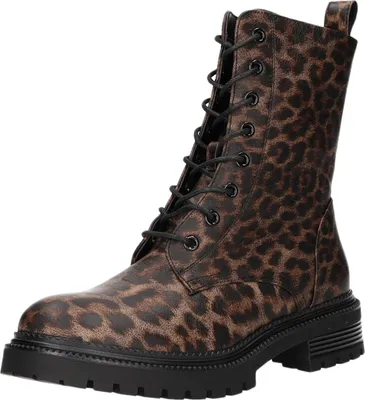 Produktbild von Boxx Damen-Schnürstiefelette Leopard-Braun-Schwarz, Farbe:braun, EU Größe:39