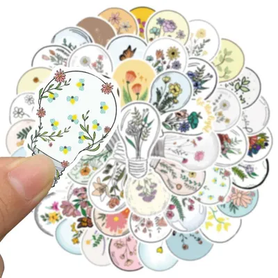 50 Vintage Blumen-Sticker, Scrapbook-Aufkleber, Dekoration