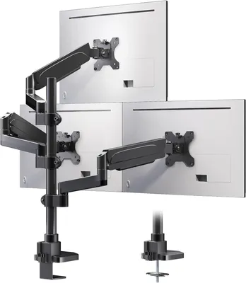 Produktbild von Monitorhalterung - Bildschirmarm - Schreibtischorganisation - Für drei Monitore - 32 Zoll - Schwarz