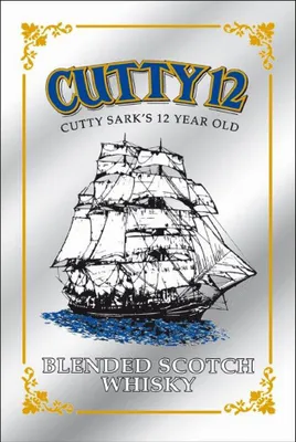 Produktbild von Cutty Sark - Cutty 12 Whisky - 20x30 cm bedruckter Spiegel im Kunststoff Rahmen