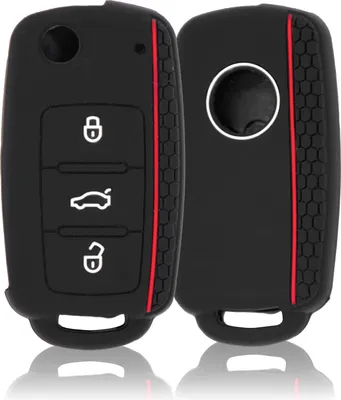 Produktbild von Schlüsselhülle Schwarz Rot Skoda VW GTI Seat Autoschlüssel Fernbedienung Case