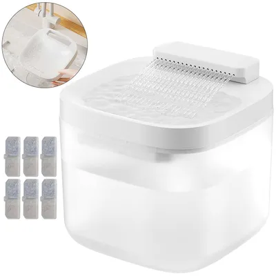 Produktbild von Automatischer Katzen- & Hunde-Trinkbrunnen, 3 L Wassertank, leise Zirkulation, 3-fach-Filtersystem, Akku bis 10 Tage, LED-Nachtlicht, inkl. 6 Filter
