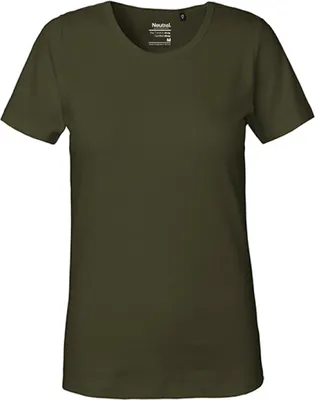 Produktbild von Neutral O81029 | Damen Interlock T-Shirt / 100% Fairtrade Baumwolle - Farbe: Military - Größe: S