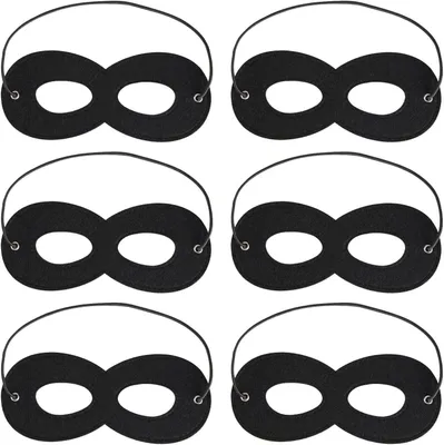 Produktbild von Augenmaske für Maskerade, Filz - Set mit 6 Stück - Augenmaske als Kostümaccessoire für Karnevalspartys