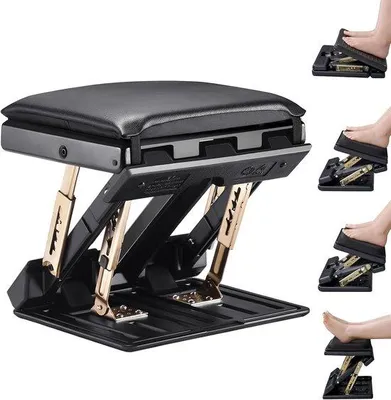 Produktbild von Ergonomische Fußstütze für Schreibtisch, Höhenverstellbar mit Massagefunktion
