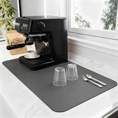 Produktbild von Abtropfmatte 40x30 cm, saugfähige Unterlage für Kaffeemaschinen und Abtropfgestelle, gegen Wasserflecken, zum Schutz von Arbeitsplatten, platzsparend und pflegeleicht