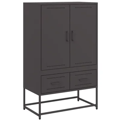 Produktbild von Highboard Schwarz 68x39x111,5 cm Stahl