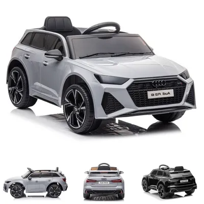 Produktbild von ES-Toys Kinder Elektrofahrzeug Audi RS6 lizenziert Kunstledersitz EVA-Reifen MP3 grau