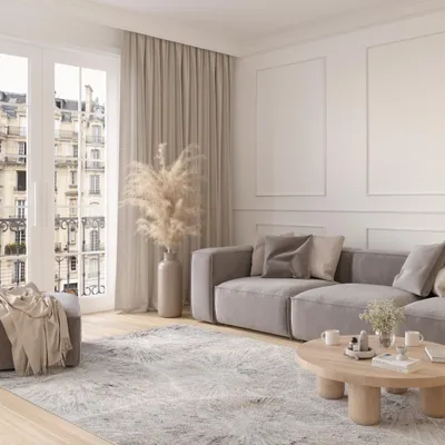Immagine prodotto di Tappeto Tapiso VALLEY Moderno a pelo corto grigio beige Soggiorno 140 x 200 cm