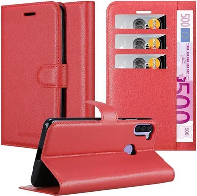 Produktbild von Cadorabo Hülle für Samsung Galaxy A11 / M11 Schutz Hülle in Rot Handyhülle Etui Case Cover Magnetverschluss