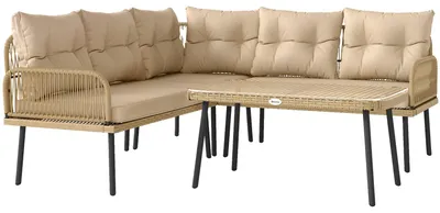 Obrázok produktu pre Sada záhradného nábytku pre 5 osôb – relaxačná sada – nábytok na balkón – nábytok na terasu – vonkajšia lavica – oceľová konštrukcia odolná voči poveternostným vplyvom
