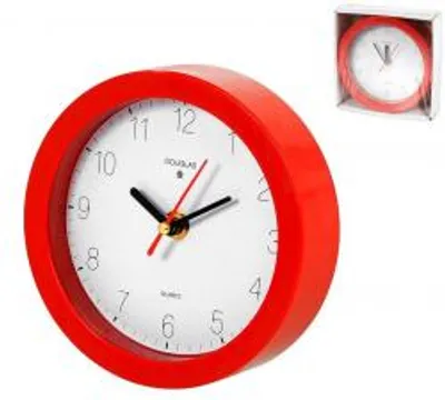 Produktbild von Runde Wanduhr, rot, Durchmesser 15 cm