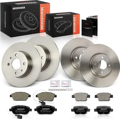 Immagine prodotto di Frankberg 4x dischi freno 8x pastiglie freno asse anteriore asse posteriore per Fiat Bravo II Stilo Stilo Multi Wagon Lancia Delta III