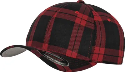 Produktbild von FLEXFIT 6197 | Tartan Plaid Cap / Kappe / Mütze / Hut - Farbe: Black/Red - Größe: S/M