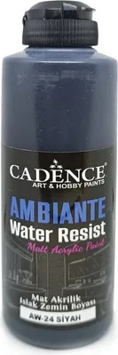Image de Cadence peinture acrylique résistant à l'eau mat 250 ml noir + catalyseur 10 g