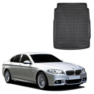 Produktbild von SCOUTT | Kofferraumwanne Laderaumwanne Kompatibel mit BMW 5 Series F10 4D Sedan 2010-2016, mit Hoher Rand, Kofferraum-Schutzmatte, Geriffelt, Aufrollbar, Schwarz